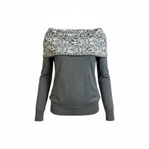Anne Klein Charcoal Off-Shoulder Sweater